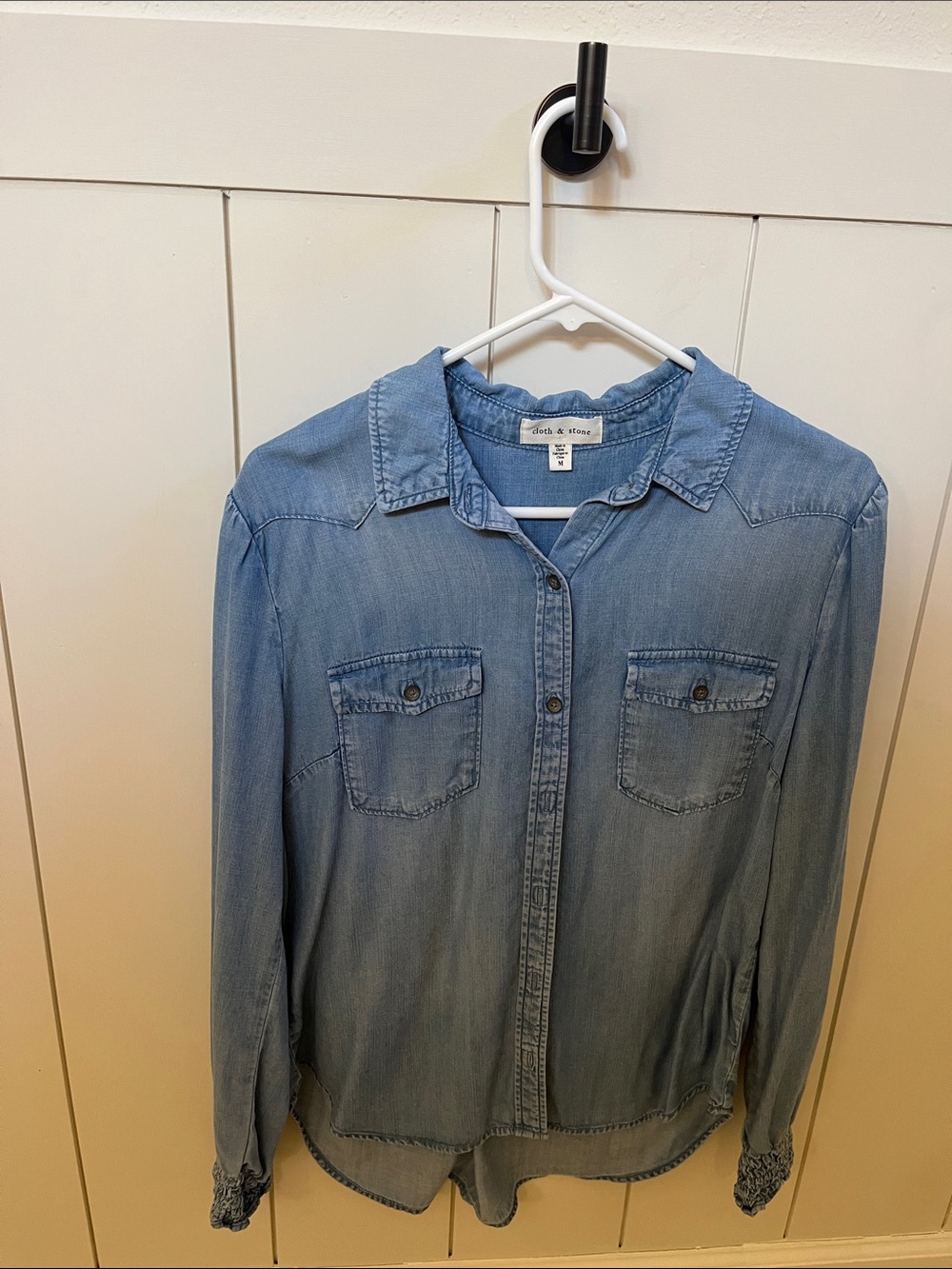 cloth & stone Light Wash Denim Button-Down Shirt